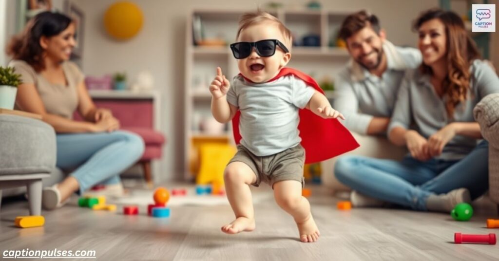Funny and Playful Baby First Walk Captions